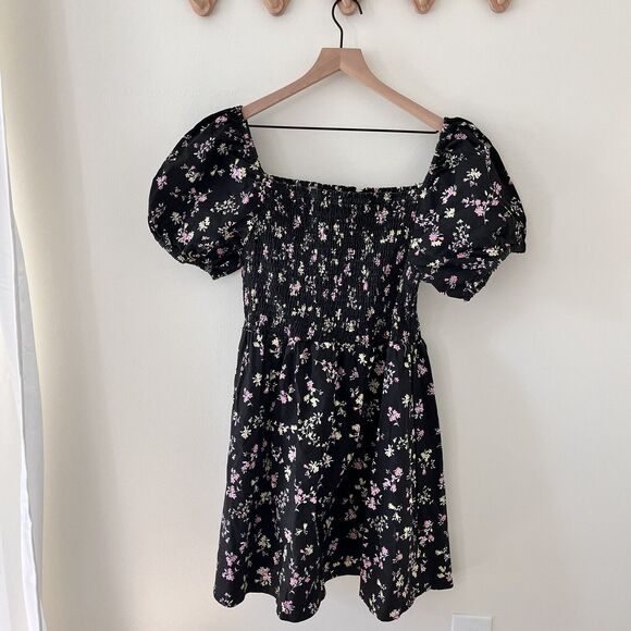 City Chic Dresses & Skirts - City Chic Black Floral Smocked Dress - Large